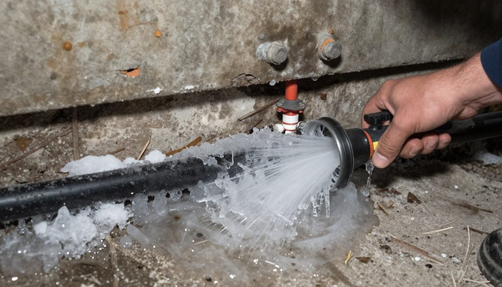 Frozen pipe damage in Center City Philadelphia winter