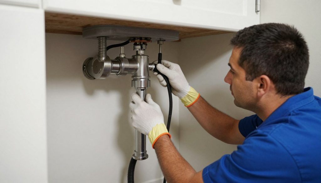 Preventive drain maintenance being performed in Center City home