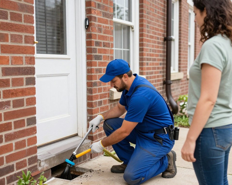 Professional drain cleaning service being completed same day