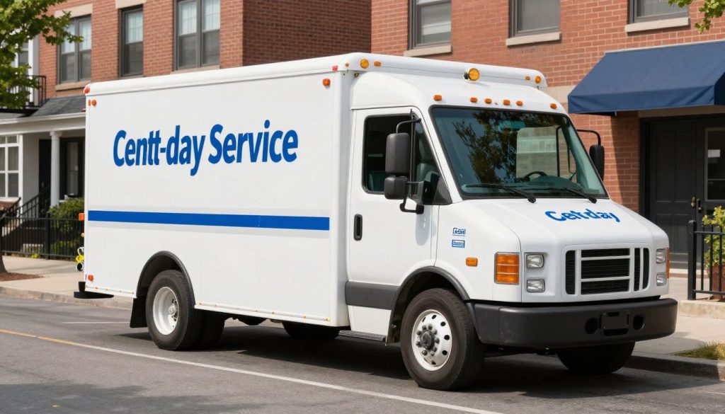 Same day drain cleaning service truck in Center City Philadelphia