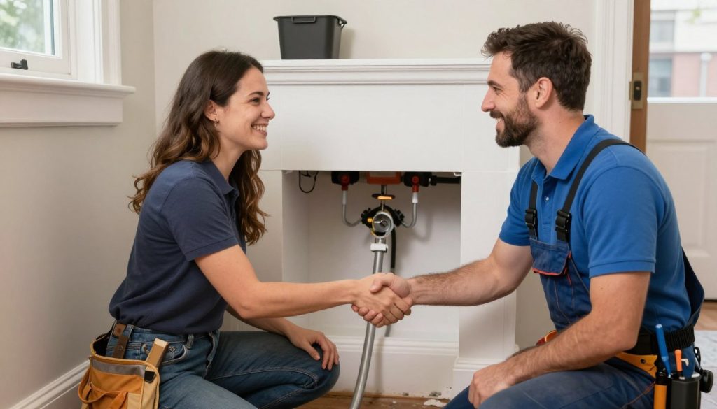 Satisfied Center City homeowner after professional drain service Satisfied Center City homeowner after professional drain service